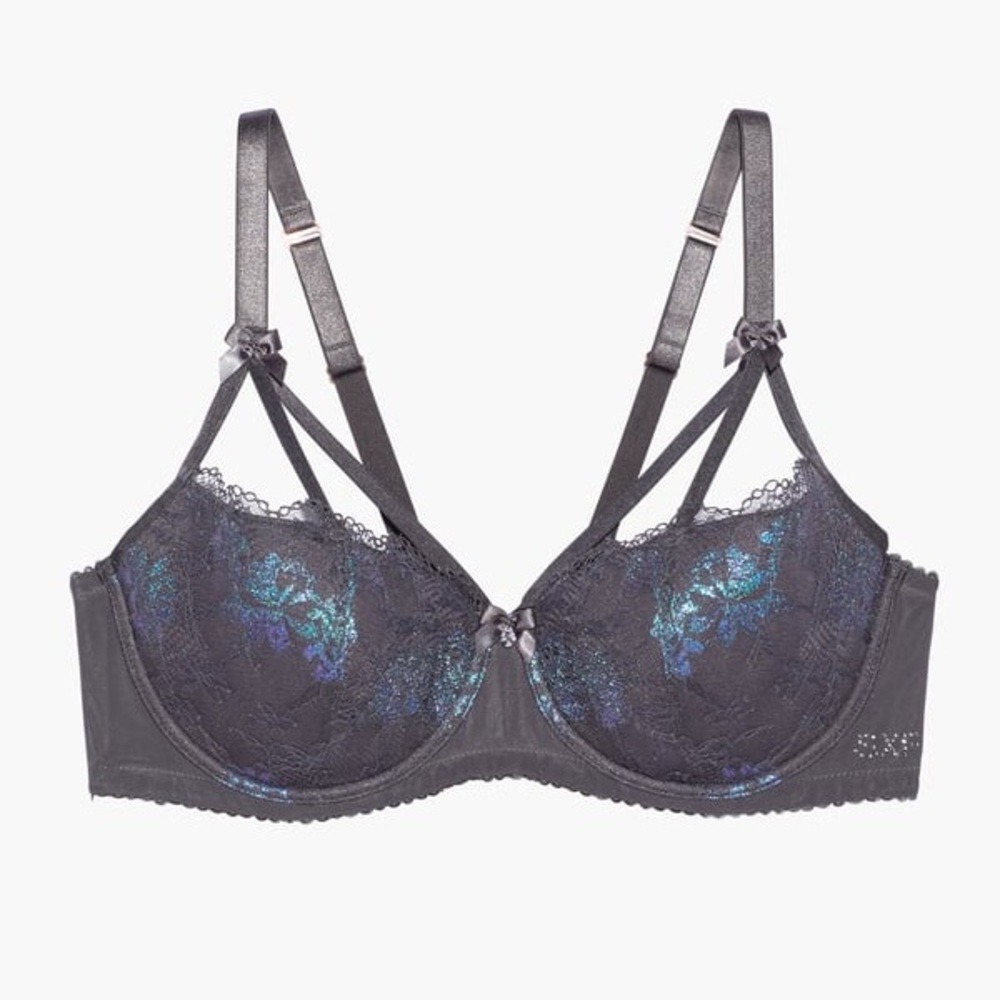 Savage X Fenty Living in the Clouds Lace Caged Demi Bra 36D NWT